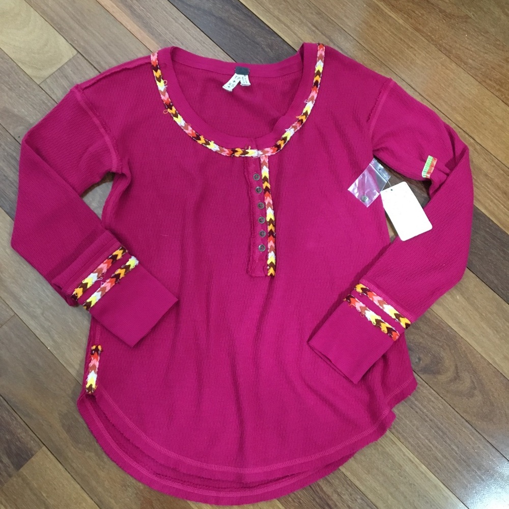 Free People Pink Rainbow Thermal